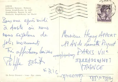 Amfiteatr rzymski w Aoste — noc — Ed. Enrico Giovannini - Ivrea — Rewers