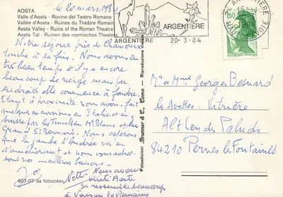 Aosta — Ruiny Teatru Rzymskiego — Argentière, Haute-Savoie — Rewers