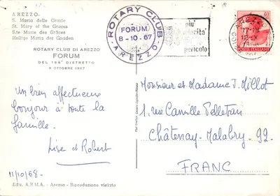 S. Maria delle Grazie — Arezzo — Rotary Club di Arezzo — Verso