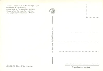 Assisi - Bazylika św. Marii Apostołki - Wnętrze Porziuncoli — Rewers