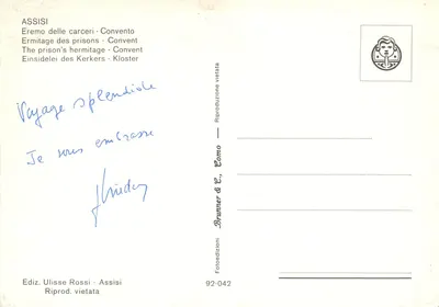 Assisi — Ermitão das carceri — Brunner & E. Como — Verso