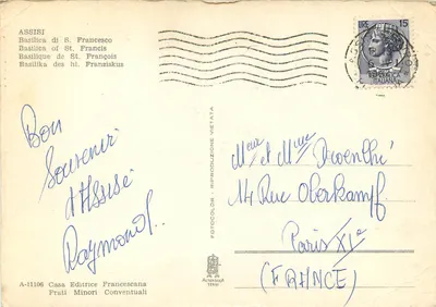 Assise — Basílica de São Francisco — Casa Editrice Francescana — Verso