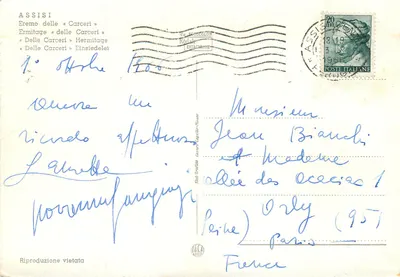Assisi — Ermitagem das Carceri — Editor Kodale — Verso