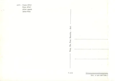 Asti - Piazza Alfieri — vista aérea — editor F.U.D. Asti — Verso