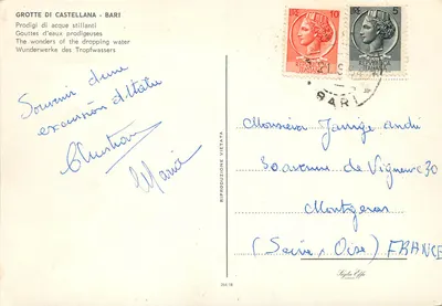 Grotta di Castellana - Bari — Maravilhas da água caindo — Série 264/18, Editor Sigla Effe — Verso