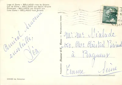 Lago di Como — BELLAGIO widziane z Griante — Brunner & C. n° 115-016 — Rewers