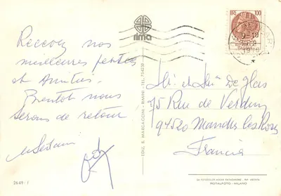 Bellaria — Riviera Adriatycka — Wydawca Rima, n° 2649 — Rewers