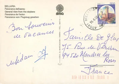 Bellaria — vista aérea — Edição Rima, n° 385714 — Verso