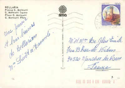 Bellaria — widok placu G. Matteotti — wydawnictwo Rima — Rewers