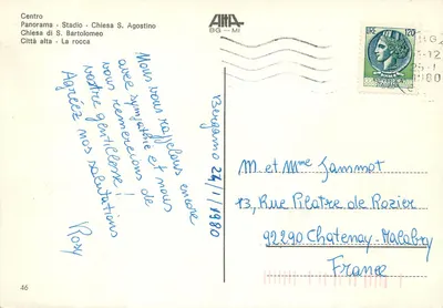 Bergame — Saudações de BERGAMO — editor ATTA, n°46 — Verso