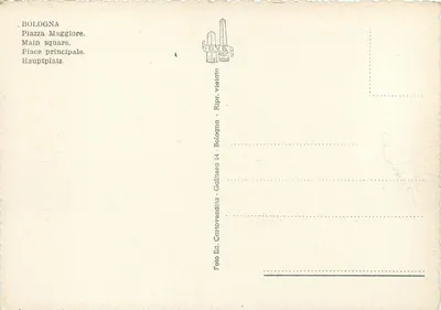 Bologna — Piazza Maggiore — wydawca DVS, nr 14 — Rewers