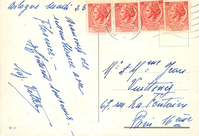 Bologna — widok panoramiczny — wydawca nieznany, nr serii BO 41 — Rewers