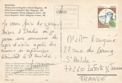 Bologna — Pałac Davia-Bargellini (Strada Maggiore, 44) — Wyd. Bologna 132 — Rewers