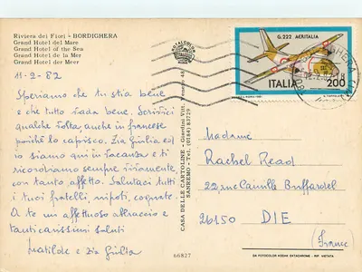 Riviera dei Fiori - Bordighera — Grand Hotel del Mare — wydawca Casa delle Cartoline — Rewers