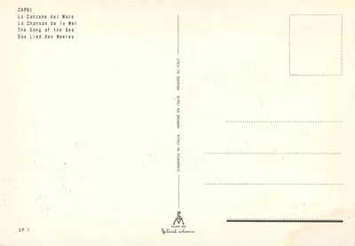 Capri — La Canzone del Mare — Milano Dep. — Rewers