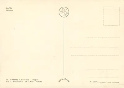 Capri — Panorama — Wyd. Vincenzo Carcavallo, N° 3227 — Rewers