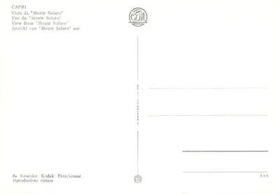 Capri — Widok na Monte Solaro — wydawca P. Marzar S.p.A. nr 418 — Rewers