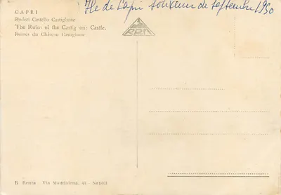 Capri — Ruiny zamku Castiglione — R. Renza, Via Maddalena, 43 - Napoli — Rewers