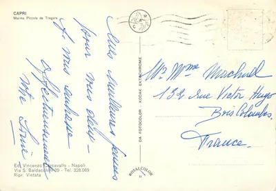 Capri — Marina Piccola z Tragara — Wyd. Vincenzo Carcavallo, Neapol, n°11 — Rewers