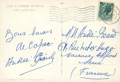 Capri - jaskinia niebieska — Wydawnictwo A. Perrero, nr 2124 — Rewers