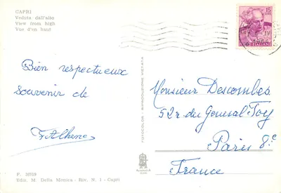Capri — Vista geral — Ediz. M. Della Monica - Riv. N. 1 - Capri — Verso