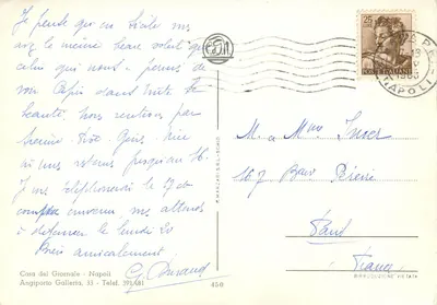 Capri — vue panoramique et fruits — éditeur Casa del Giornale, n°450 — Verso