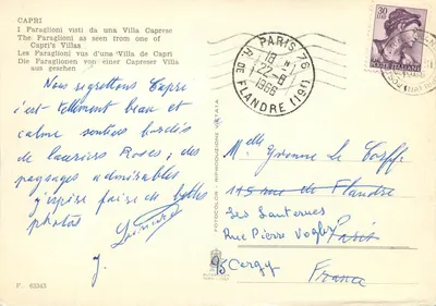 Widok Faraglioni z Wille na Capri — Altercolor, seria F. 63343 — Rewers