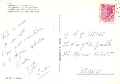 Capri — Ogólny widok z Castellaccio — Brunner & C., Como nr 21-027 — Rewers