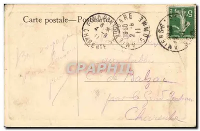 Pejzaż — Owce przebiegające przez most — J. L. Kebine, n° 46 — Rewers