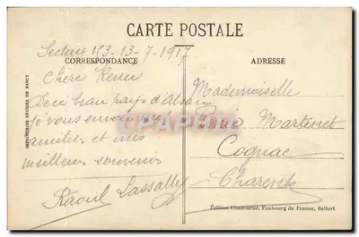 Mulher em traje tradicional — Para a França — Edição Chaudourne, n° 537 — Verso