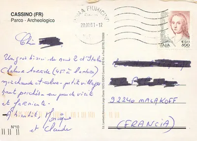 Cassino — Lembrança de Cassino — Edição Lambert Antonino — Verso