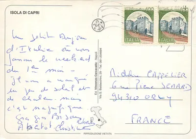 Capri — widok panoramiczny — Wyd. S. Baldacchini, Neapol — Rewers