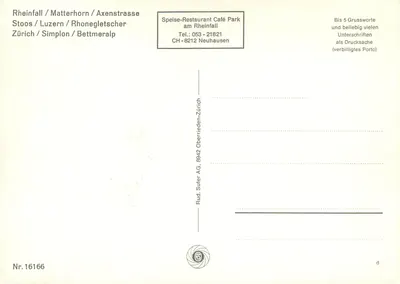Suíça — Vista panorâmica — Rud. Sufer AG, Nr. 16166 — Verso