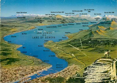 Lago Léman — Panorama a partir de Genebra — Edição Jaeger