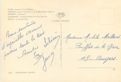 Pamiątka Lemanu — Bovey & Cie, Genewa, nr 8299 — Rewers