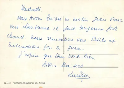 Festyniki ludowe szwajcarskie — flagi i herby — Photoglob-Wehrli AG, Zürich, nr 492 — Rewers