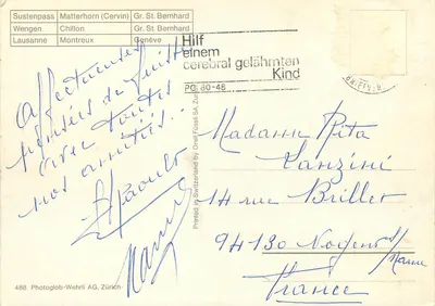 Szwajcaria — Szwajcaria — Szwajcaria — collage krajobrazów i zabytków — Photoglob-Wehrli AG, Zurych, nr 488 — Rewers
