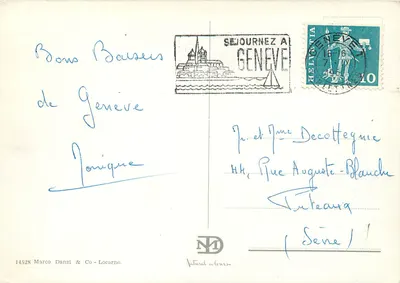 Szwajcaria — regionalne stroje i mapa — Marco Danzi & Co - Locarno, nr 14528 — Rewers