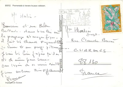 Valais — Caminhada pelo país do Valais — Edição Dabelligny — Verso