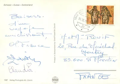 Wallis — Montanhas, trajes tradicionais e paisagens alpinas — Verlag Photoglob AG, Zürich — Verso