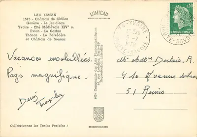 Jezioro Leman — Zamek Chillon, Fontanna, Genewa, Thonon, Zamek Sonnaz — Lumicap — Rewers