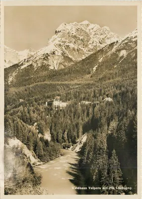 Waldhaus Vulpera com Piz Lischanna — vista alpina — Photoglob-Wehrli A.G., Zürich, n° w 6077