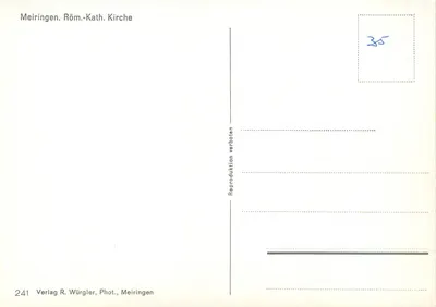 Meiringen. Igreja Romano-Católica — reprodução — Verlag R. Würgler, Fot., Meiringen, n° 241 — Verso