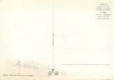 Tarasp — Widok z jeziora i budynku termalnego — Photoglob-Wehrli A.G., Zurych — Rewers
