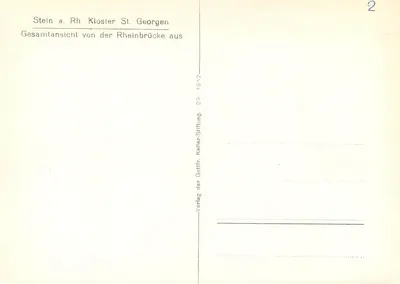 Stein am Rhein — Klasztor św. Georgiusza — Verlag der Gottfr. Keller-Stiftung, nr 2 — Rewers