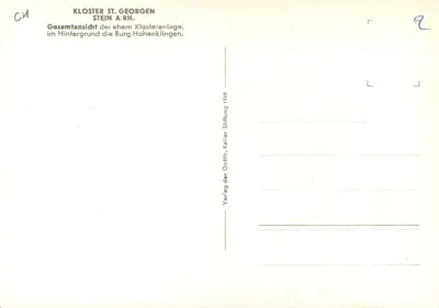 Kloster St. Georgen — Stein a/RH — Verlag der Gottfr. Keller Stiftung 1949 — Rewers