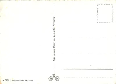 San Bernardino — widok panoramiczny — Photoglob-Wehrli AG, Zurych, nr 6020 — Rewers