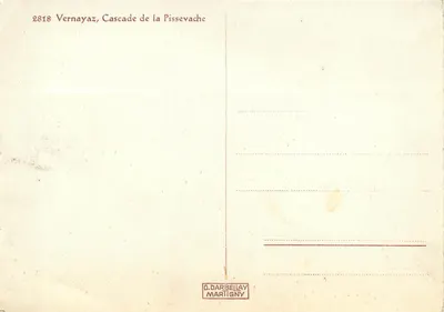 Vernayaz, Wodospad Pissevache — wydawca D. Darbellay Marigny, n° 2818 — Rewers