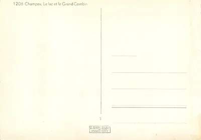 Champex — Jezioro i Wielki Combain — D. Darlellay Martigny, n° 1208 — Rewers