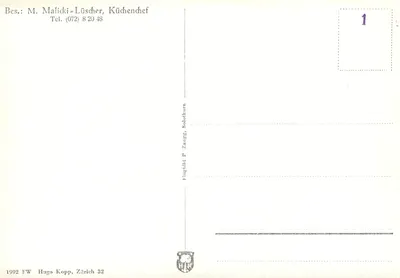 Strandhotel Schlössli — Bottighofen am Bodensee — wydawca Hugo Kopp, Zurych — Rewers